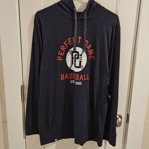 NWT Perfect Game Baseball Repreve Hoodie Shirt Navy Blue - Size Medium